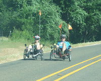 Image: Can you say recumbent? — A small handful of recumbent cyclists traveled through the countryside in a prone position.