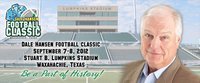 Image: The official website for the inaugural Dale Hansen Football Classic promoting September football match ups between Italy and Malakoff, the Florence Buffaloes versus the Thrall Tigers and the Alvarado Indians versus the Mexia Blackcats is live!