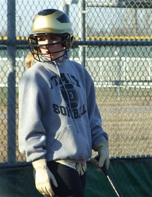 Image: Abby faces challenge — Lady Gladiator Abby Griffith looks to take her turn at bat.