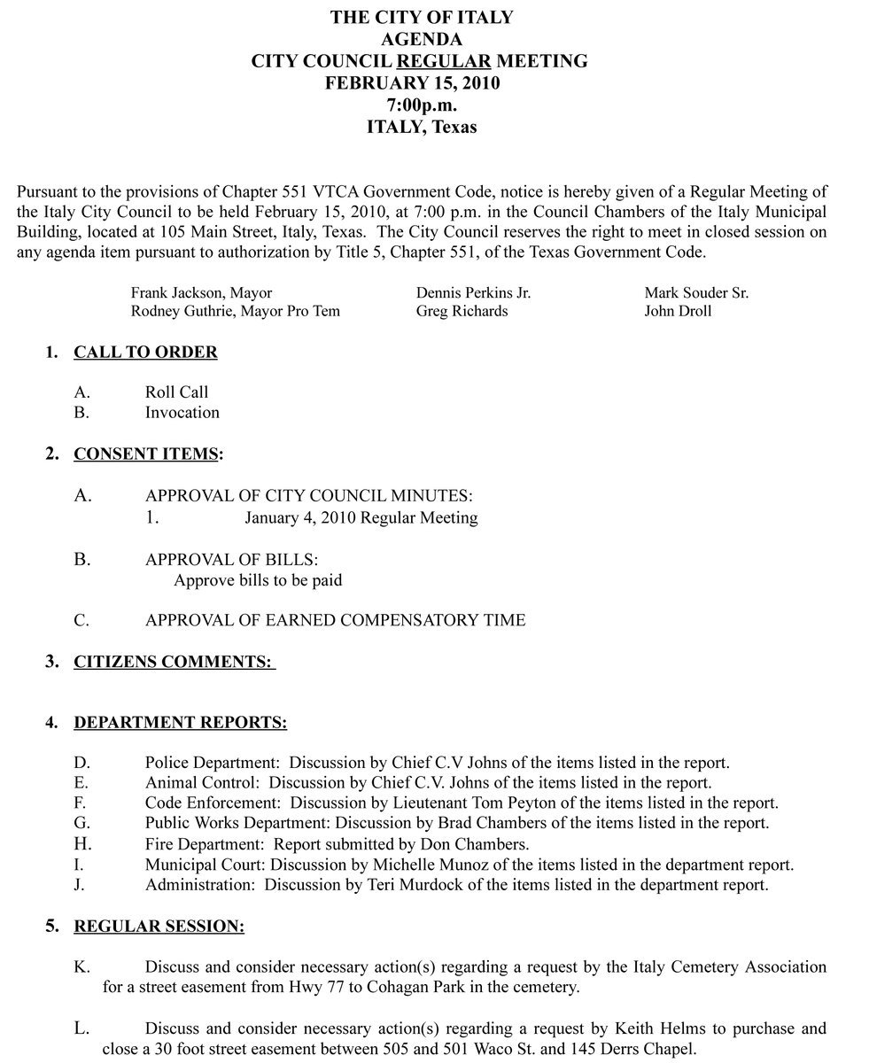 Image: Agenda-page 1