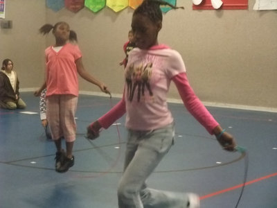 Image: Feet Off the Ground — These fifth graders really got into the spirit of the jump.