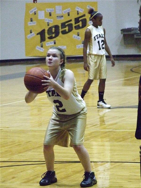 Image: Tara at the line — Tara Wallis(2) takes a free throw during the game.