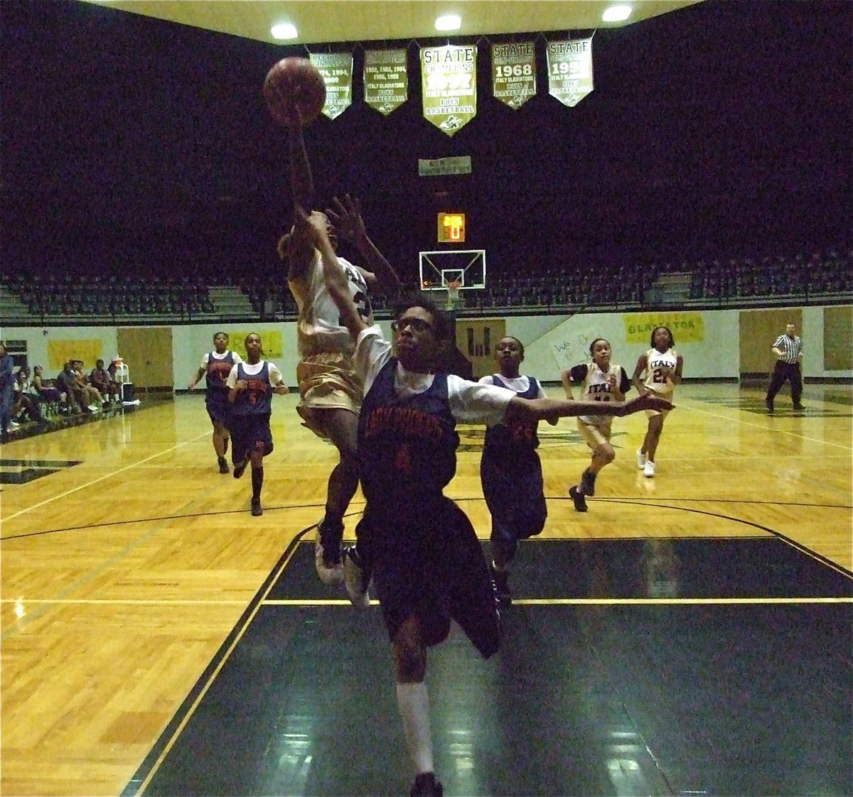 Image: Kortnei can fly — Kortnei Johnson(12) soars over a Lady Phoenix defender.