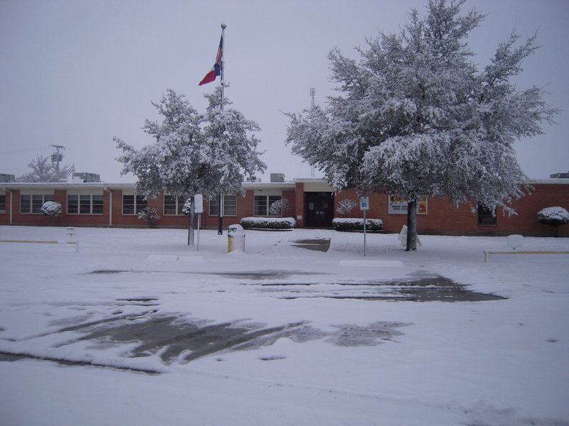 Image: Stafford shines — The parking lot of Stafford Elementary is bare and lonely.