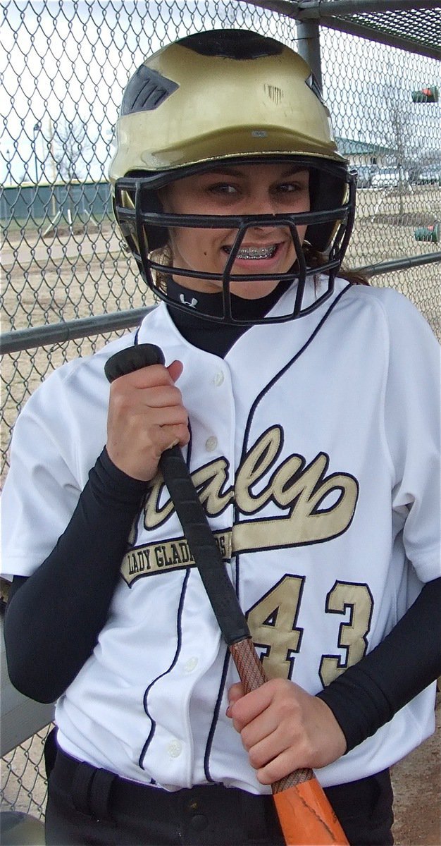 Image: Ready to hit — Anna Viers(43) is really, really excited about it being her turn to bat against Palmer.