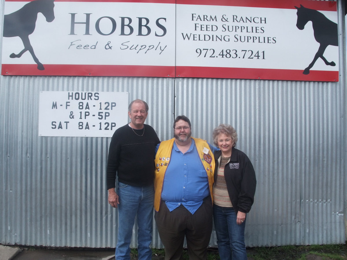 Image: James, Arvel and Joyce — James Hobbs, Arvel Gowin and Joyce Hobbs happy to help the blind.