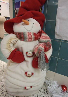 Image: Frosty — This little squishy guy just says “Merry Christmas” in the hallway.