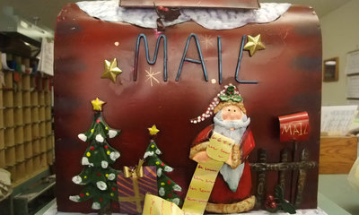 Image: Santa’s Mail Box — We hope these will be filled with letters!