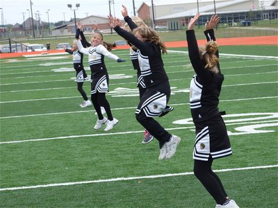 Image: Jump! Jump! — The IYAA B-Team Cheerleaders had to much fun doing their halftime performance in Ferris, Texas earlier in the season.