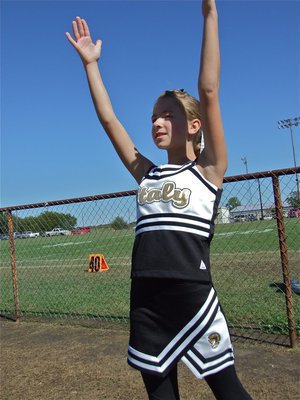 Image: Brittany Chambers — A-Team Cheerleader Brittany Chambers raises spirits in Dawson.