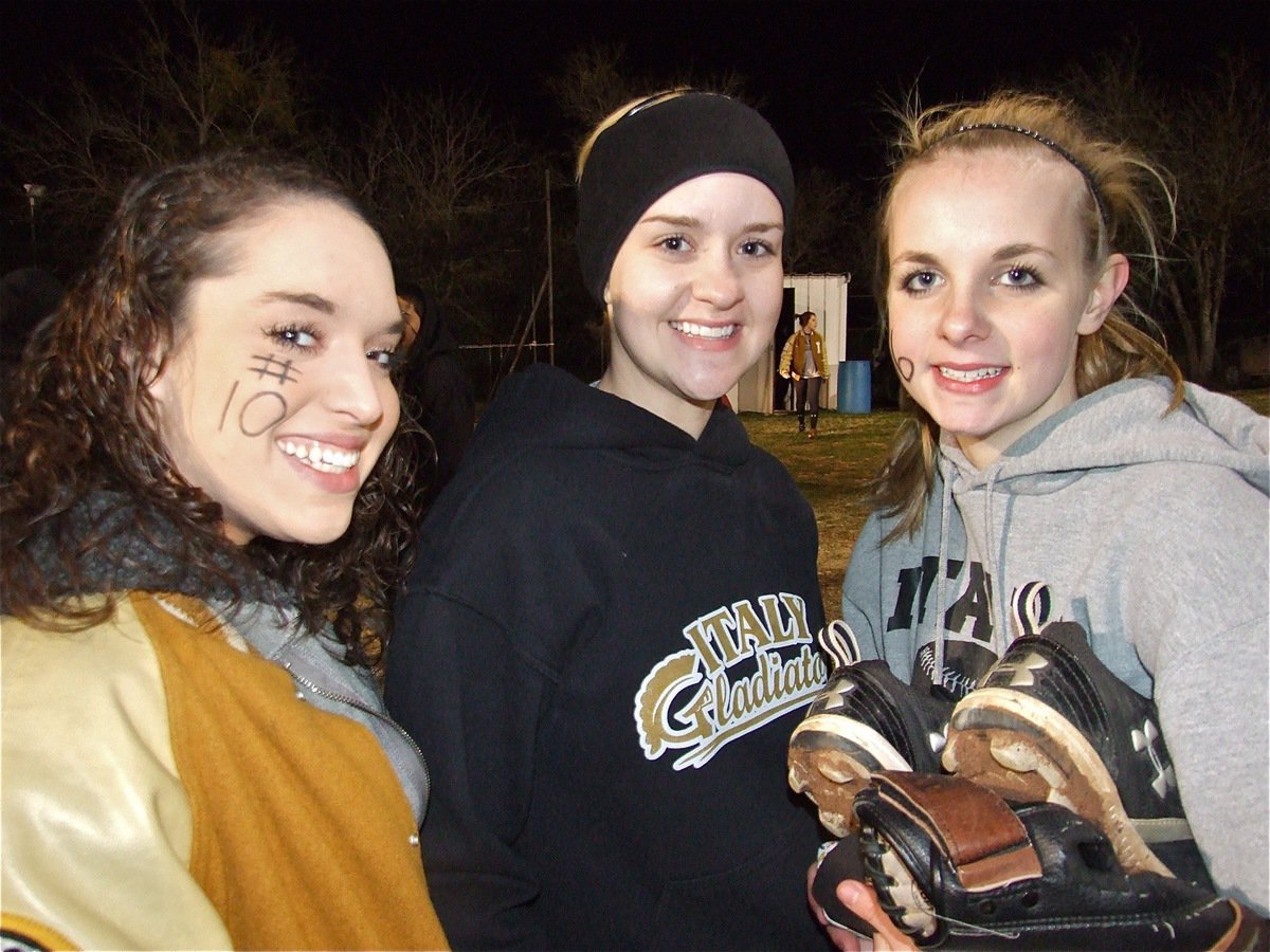 Image: Frozen smiles — Kelli Strickland, Courtney Westbrook and Abby Griffith are really excited to be getting out of the cold.