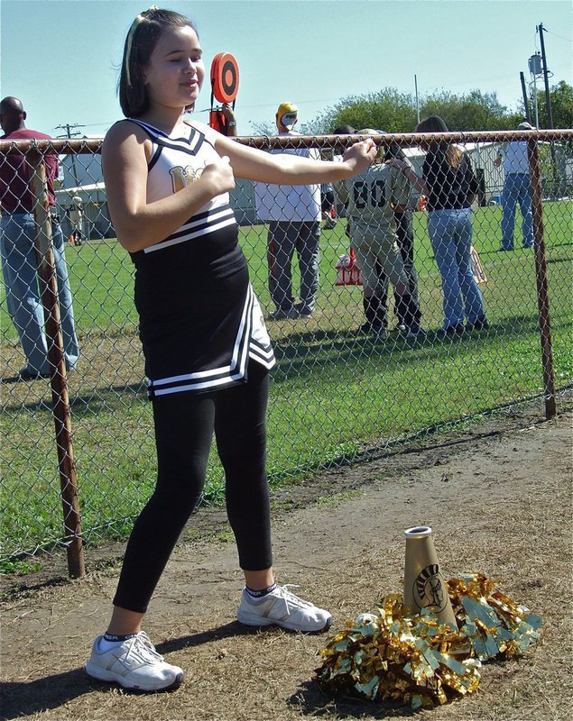 Image: Amber cheers — Hooker shakes up the crowd.