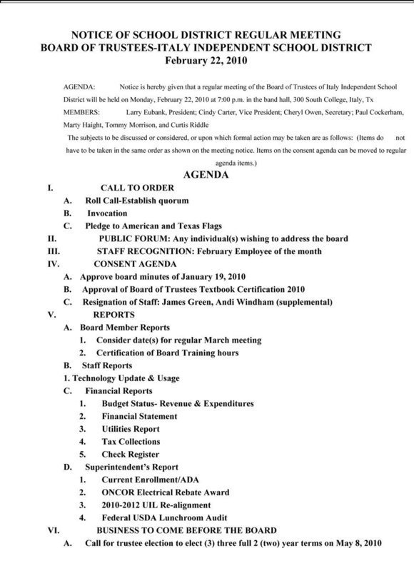 Image: Agenda, page 2