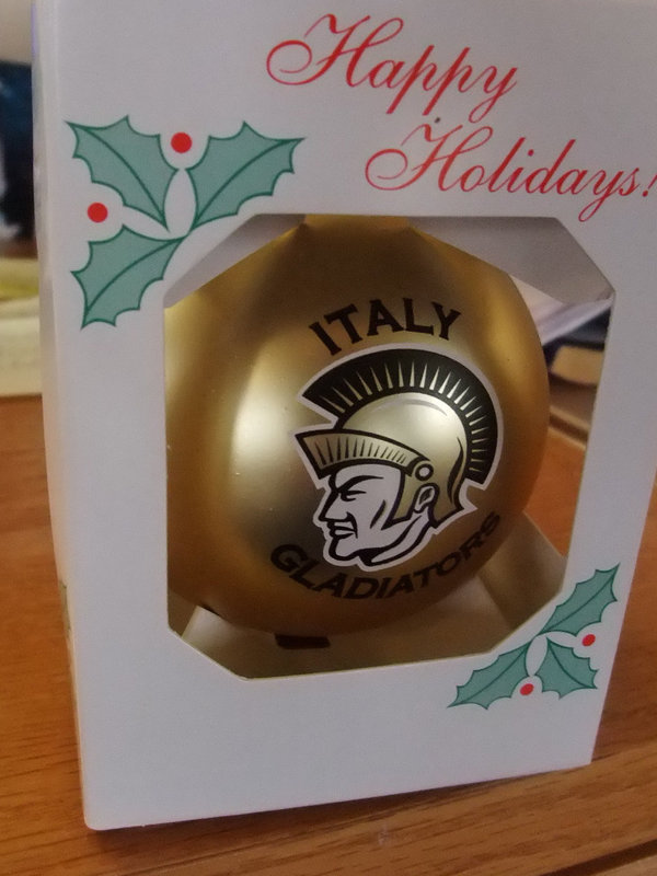 Image: Gladiator Ornament — There is a limited supply of these ornaments which will be available at a booth during the festival for $5.00.  Get ’em while they last!