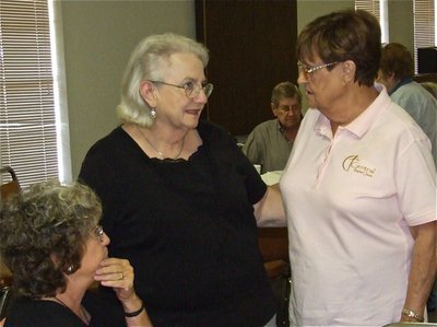 Image: Good to see you — Dianne Lawson, Ann Byers and Lois Helen Reeves conversate before the lunch hosted by the Central Baptist Church in Italy.