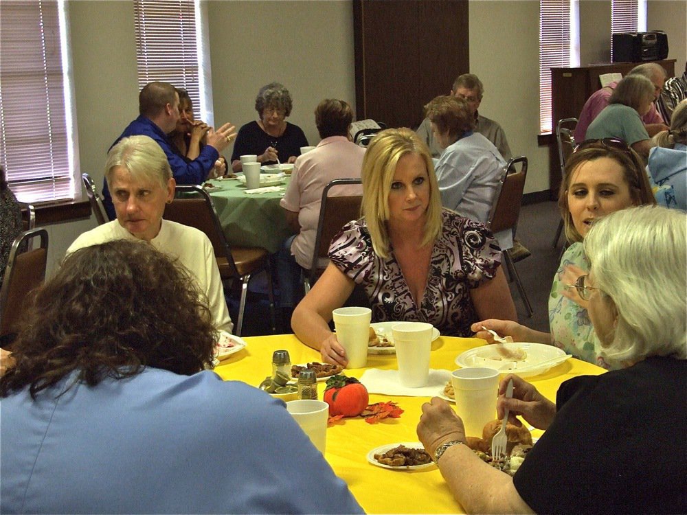 Image: And eating… — It was a fun gathering for the all the folks and everyone in the community is invited every first Wednesday of each month.