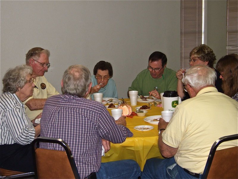 Image: A relaxing lunch — A relaxing lunch…and then Dr. Sullivan, with General and Vascular Surgery of Ennis spoke on the importance of early colon cancer detection and all that that entails.