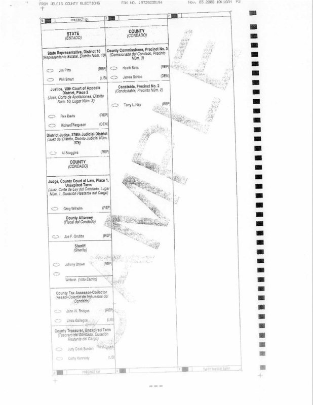 Image: Sample ballot, page 2