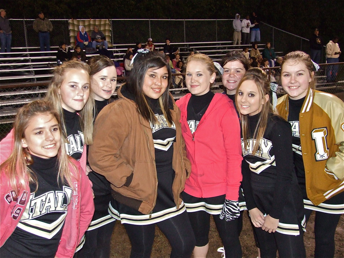 Image: We’re Great!  — The Italy Junior High Cheerleaders pose between cheers.