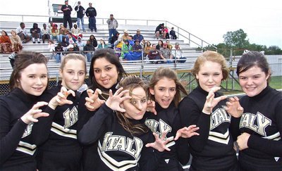 Image: Fierce competition — The Italy Junior High Cheerleaders helped the Gladiators claw and scratch their way to win number two on the season.