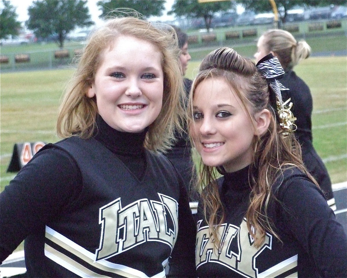 Image: We’re a hit! — Jesica and Haley are ringside during the football fight.