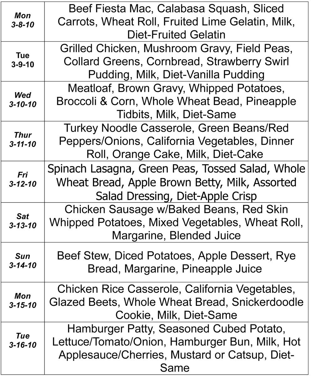 Image: March Menu – page 2