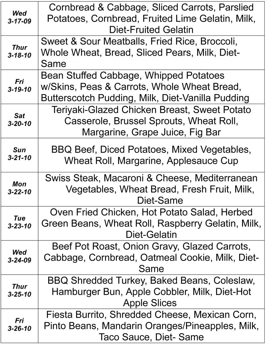 Image: March Menu – page 3