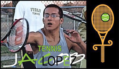 Image: Jacob Lopez — Tennis ace Jacob Lopez practices the night before Palmer.