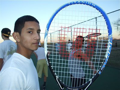Image: Nice racket — Eddie Garcia and Jacob Lopez create a cool tennis image.