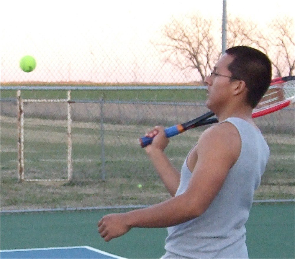 Image: Jacob looks it in — Jacob Lopez closes in on the ball.