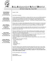 Image: Letter from Italy ISD Superintendent Jimmie Malone
