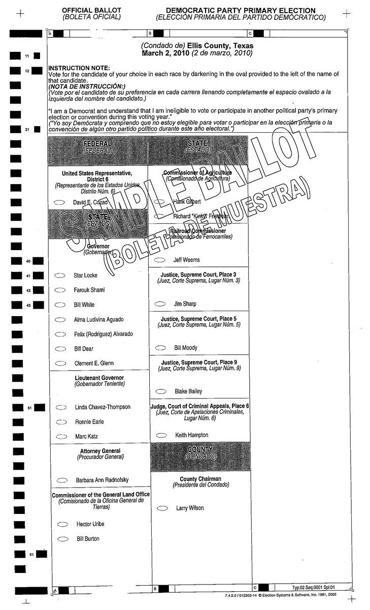 Image: Democratic Ballot