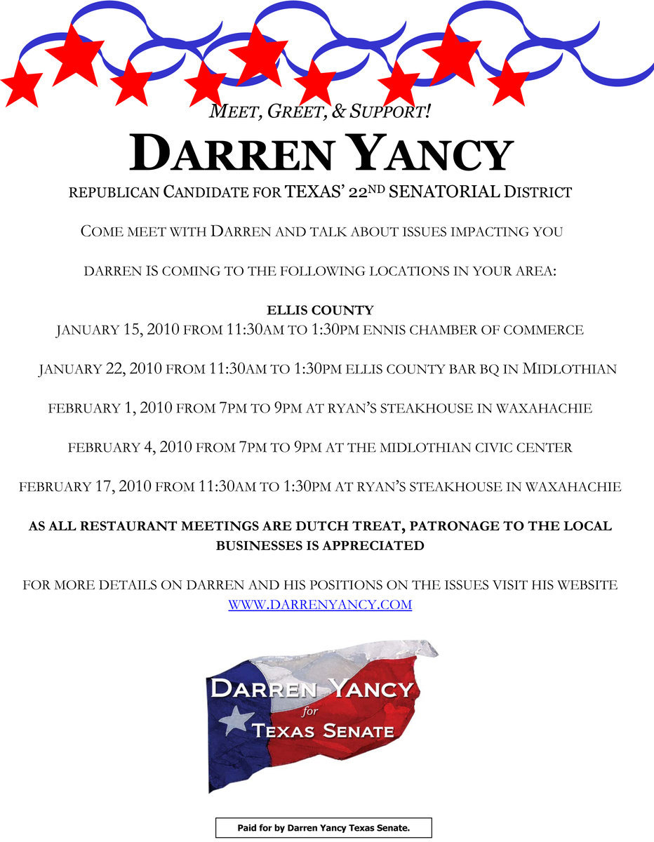 Image: Meet &amp; Greet Schedule for Darren Yancy