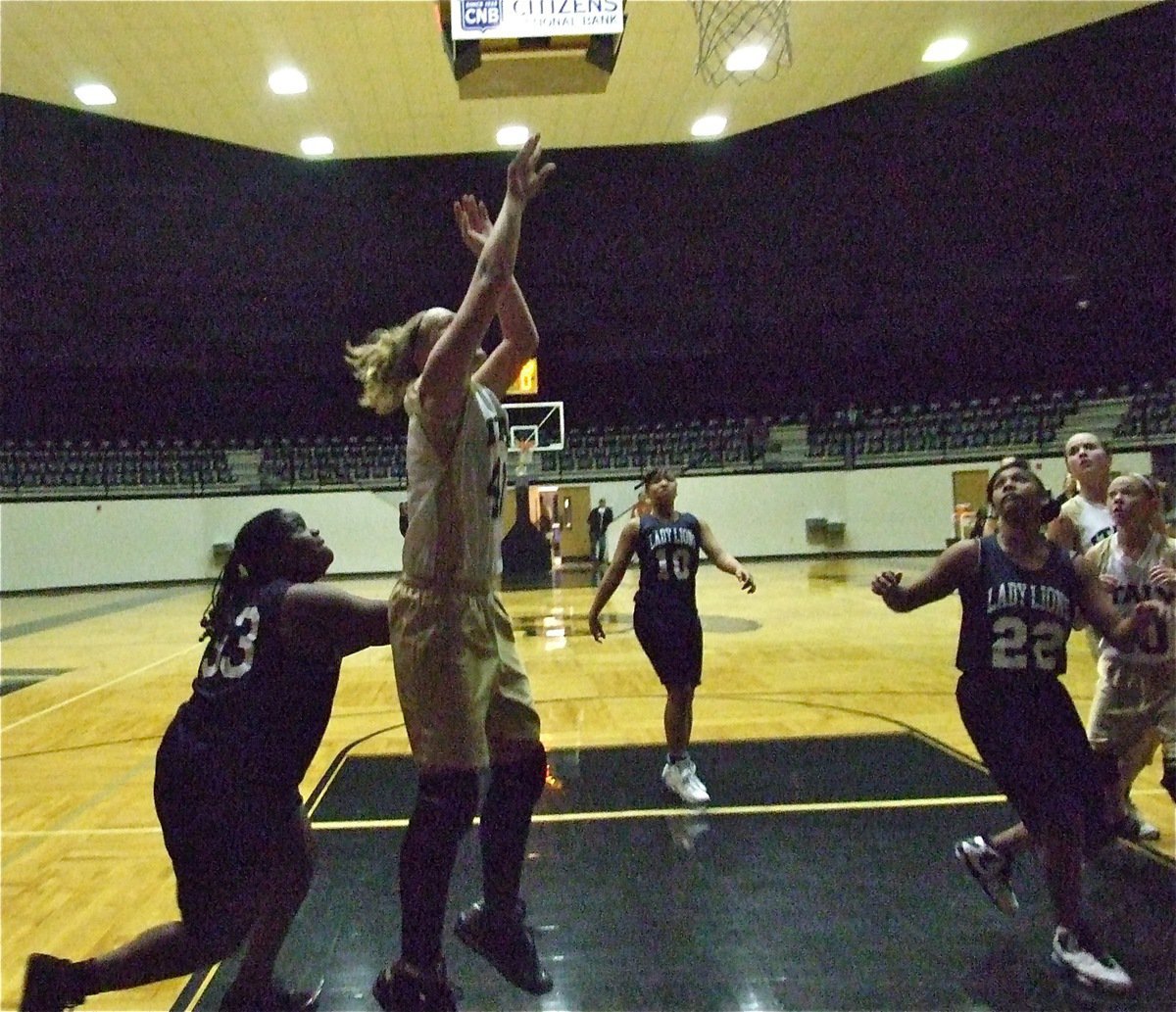 Image: 7th grader Jaclynn Lewis keeps her team close against Dallas Life — Despite valliant efforts by both Italy Junior High Girls squads, the Dallas Life Junior High Lady Lions won both games with the 8th grade game being decided in the final seconds.