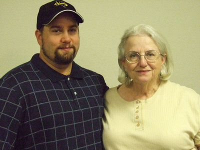 Image: Barry and mom — Barry takes a moment to have a photo with mom, Ann Byers.
