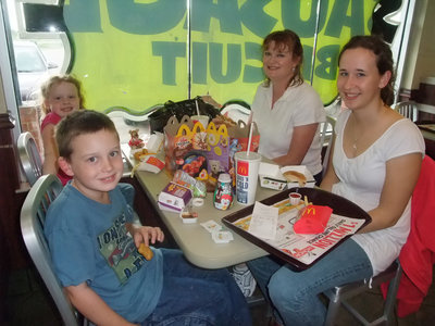 Image: Let’s Eat At McDonalds — Hunter Hinz, Sadie Hinz, Julie Hinz and Lisa Olschewsky enjoying their meal and supporting Stafford Elementary at the same time.
