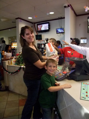 Image: Lets Eat — Melanie and Garrett Everett joined in the fun at McDonalds.