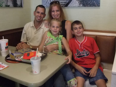 Image: The Mott Family — Steven, Lisa, Lacy and Trevor Mott out supporting Stafford Elementary.