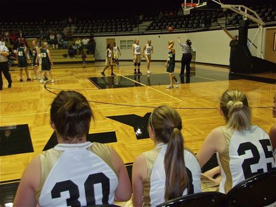 Image: Best seats in the dome — The 7th grade girls were into the game even when they weren’t in the game.