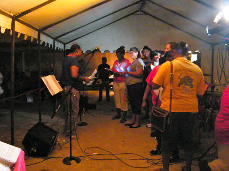 Image: Mount Moriah Choir — Members of Mount Moriah Choir was helping entertain the folks of Milford while showing their support of the town.