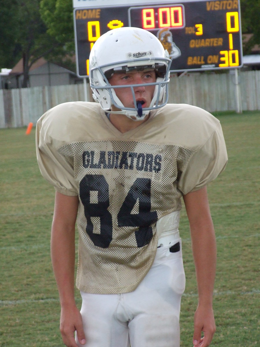 Image: Chace McGinnis — Chace is awaiting the snap from his cornerback position.