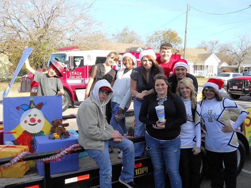 Image: Parade Float — The crew waiting in line to begin…… Hi Sierra and Destani!!!