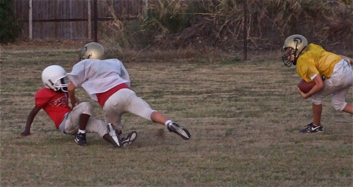 Image: Downfield block — Going the distance.