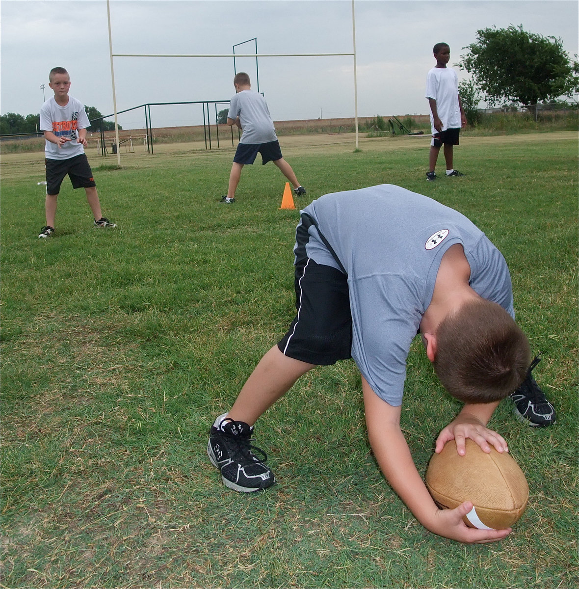 Image: Practicing the long snap