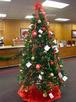 Image: First State Bank Angel Tree — Come chose an angel off this tree and brighten someone’s Christmas.