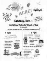 Image: Lord’s Acre fundraiser — Come have an afternoon and evening of fun and food at First United Methodist Church of Italy.