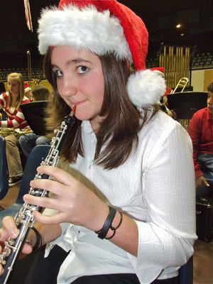 Image: Alexis Sampley — 7th Grader Alexis Sampley performs a solo on the oboe during the Christmas Concert.
