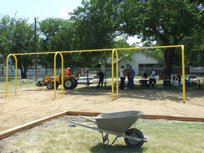Image: New Swing Set — The new swing set is ready for the swings.