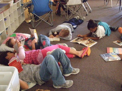 Image: Drop Everything And Read — These students dropped everything and were busy reading.