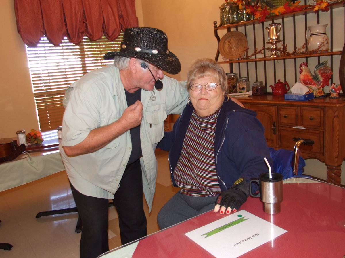 Image: Cyde Farell and Becky — Clyde singing his heart out to Becky.